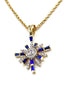 14k Gold Star of Bethlehem with Sapphire & Diamond Necklace